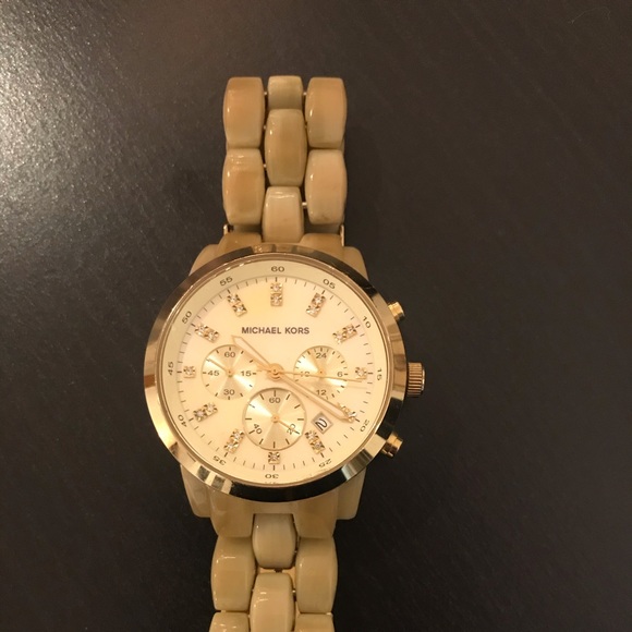 Michael Kors Beige Tortoise Watch